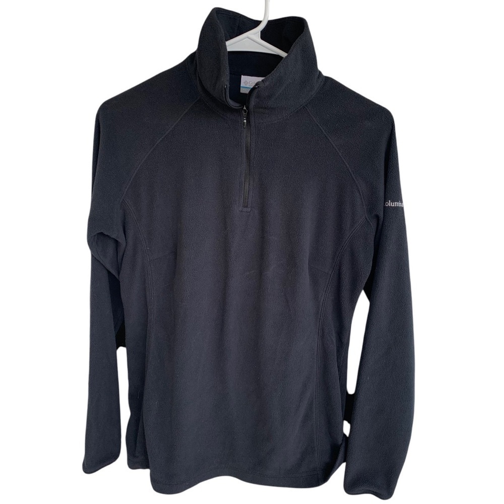 Columbia Black Quarter Zip Fleece Pullover Adult Size Medium Lightweight